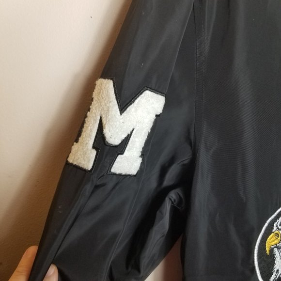 Black Flight Bomber Men's Jacket with Cool Patches XL - Picture 8 of 13